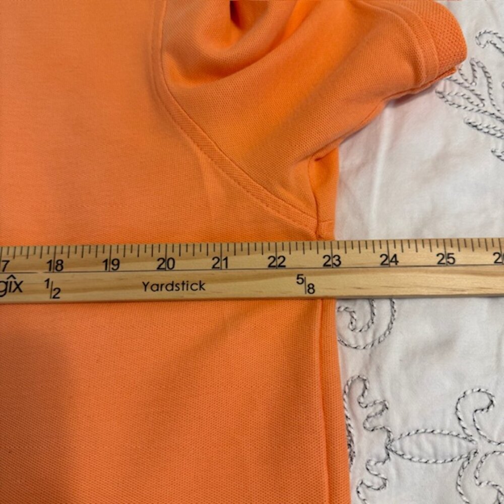 IZOD Men's X-Large Pumpkin Orange Grid Swing-Flex Performance Golf Polo Shirt - Picture 4 of 9